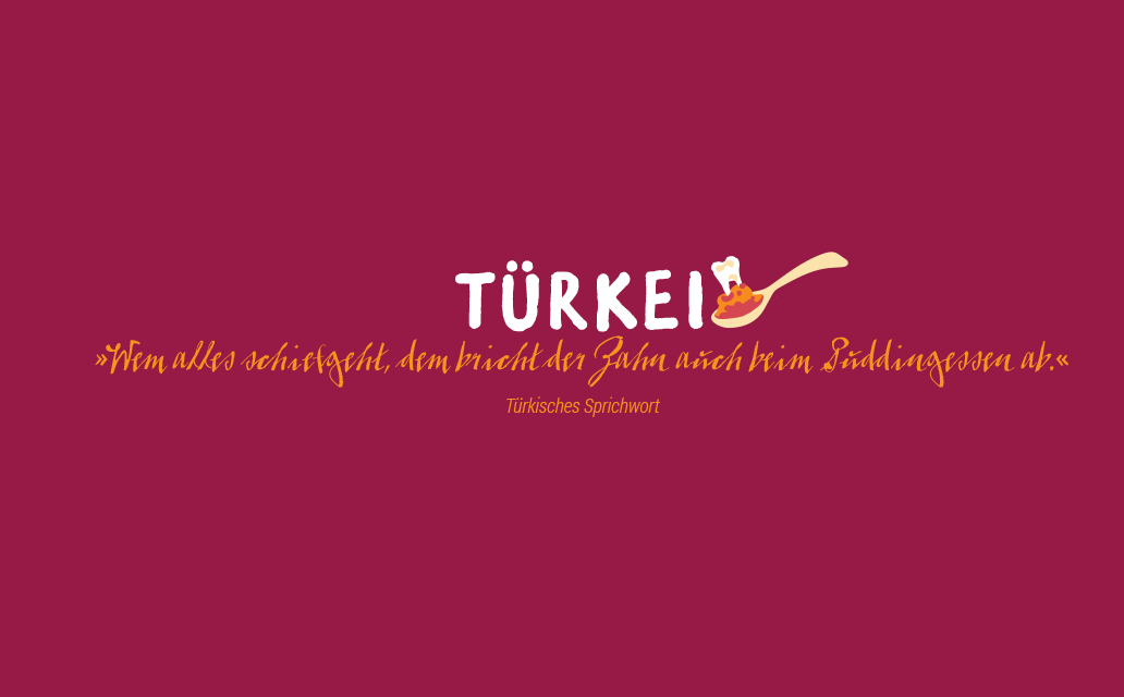 Illustrated turkish saying, presented in an editorial design project called „illustrated treasure maps“