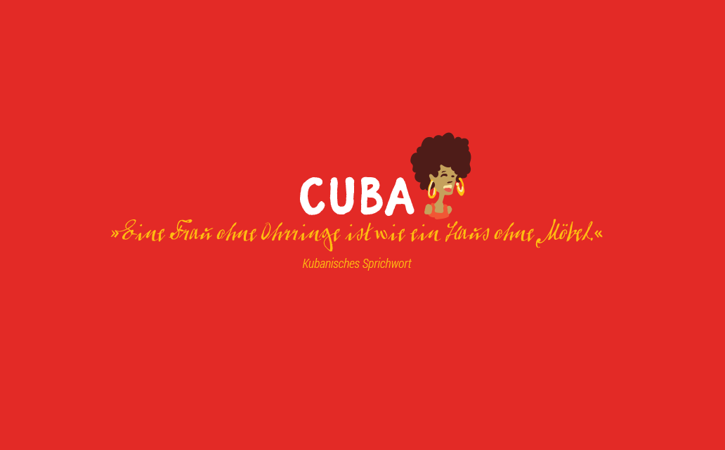 Illustrated cuban saying, presented in an editorial design project called „illustrated treasure maps“