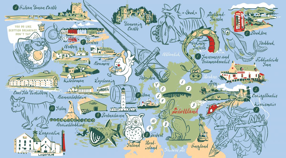 Illustrated map of scotland