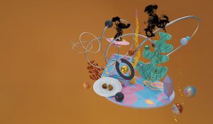 Abstrakte 3D-Illustrationen im Design des kulinarischen Kalender 2021 »Biscotti di mare«