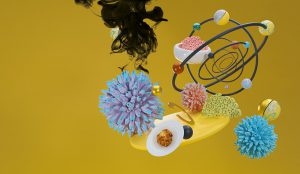 Abstrakte 3D-Illustrationen im Design des kulinarischen Kalender 2021 »Biscotti di mare«