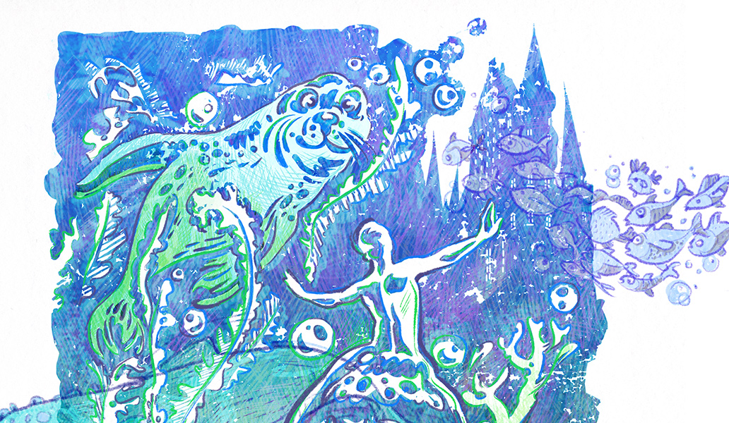 Illustration zum Märchen Die kleine Seejungfer“ von Hans Christian Andersen „