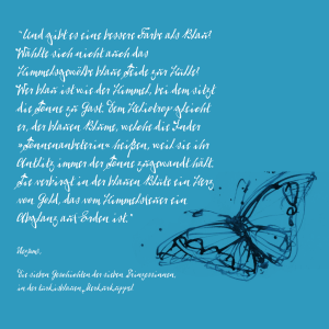 »Das blaue Geheimnis« Ein träumerisches Buch, in dem wir die Farbe Blau feiern – zwischen Himmel und Wasser.