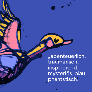 »Das blaue Geheimnis« Ein träumerisches Buch, in dem wir die Farbe Blau feiern – zwischen Himmel und Wasser.