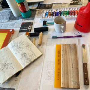 Monoprints: Organische Formen